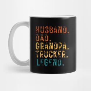 Husband Dad Grandpa Trucker Legend Mug